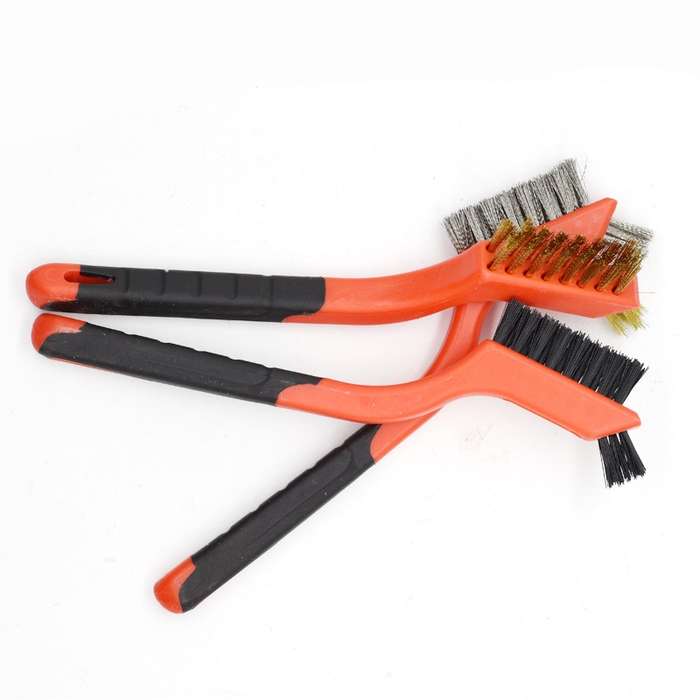 Nylon Silk+Stainless Steel Wire+Copper Wire 7 inch Industrial Cleaning Brush Mini Refractor Cleaning