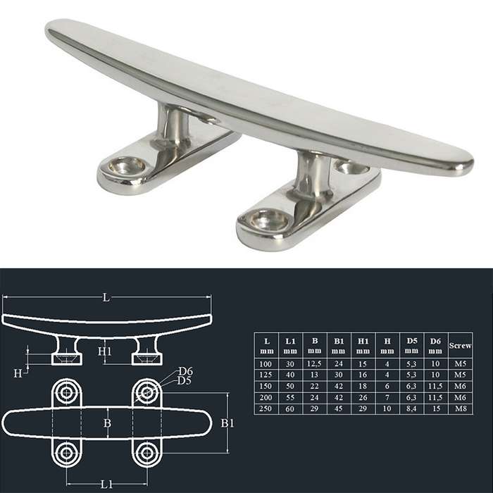 316 Stainless Steel Light-Duty Flat Claw Bolt Speedboat Yacht Ship Accessories, Specification: 250mm