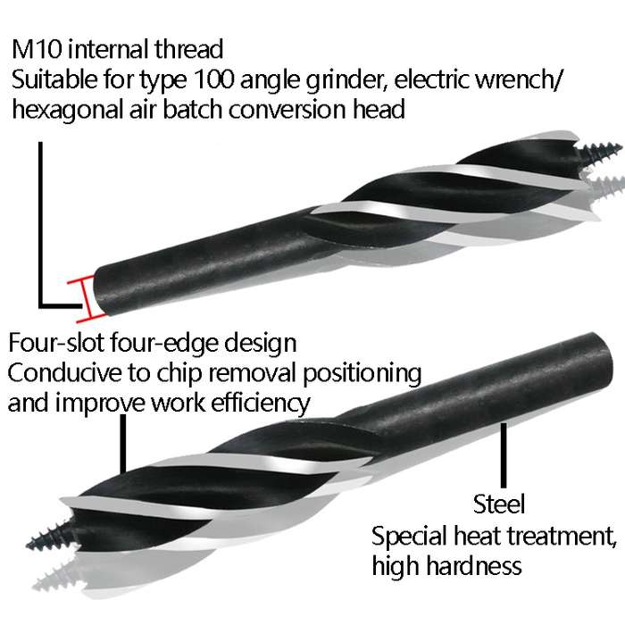 Electric Wrench Hole Opener Woodman Door Lock Rhinestone Drill Template Rejection Drill Bit, Model: