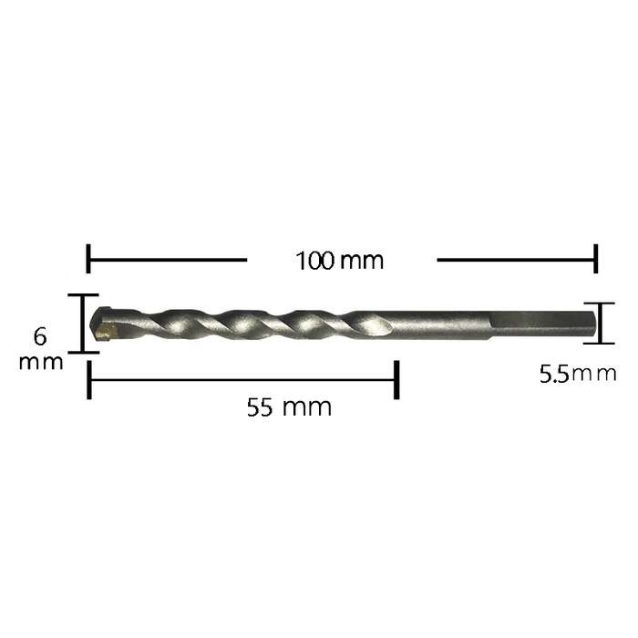 2pcs Hand Electric Drill Shock Drill Wall Mix Soil Cement Wall Construction Drill Bit, Model: 6x100m