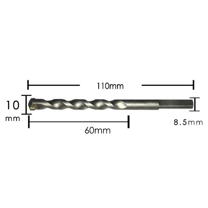 2pcs Hand Electric Drill Shock Drill Wall Mix Soil Cement Wall Construction Drill Bit, Model: 10x110