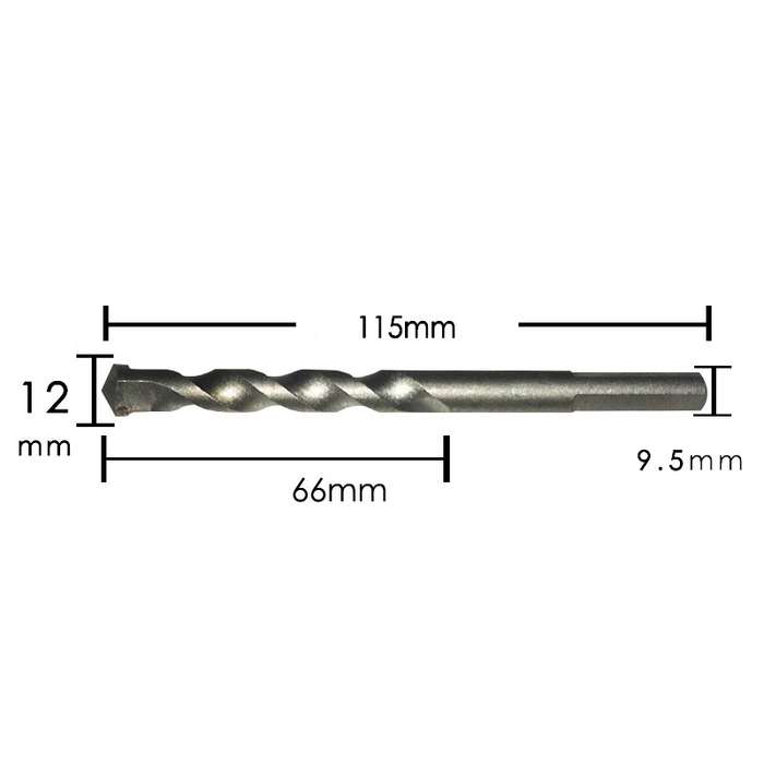 2pcs Hand Electric Drill Shock Drill Wall Mix Soil Cement Wall Construction Drill Bit, Model: 12x115