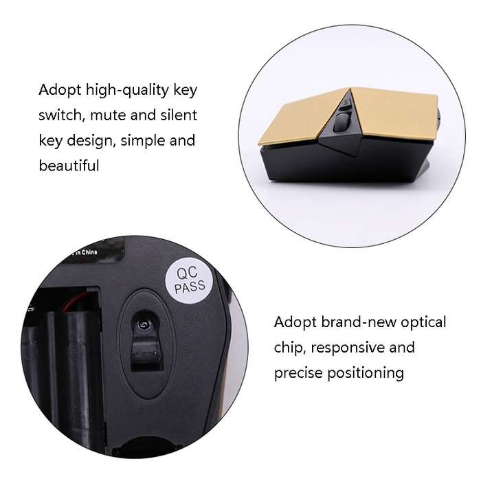 M-189 2.4GHz 6 Keys 2.4G Wireless Cool Game Mouse(Black)