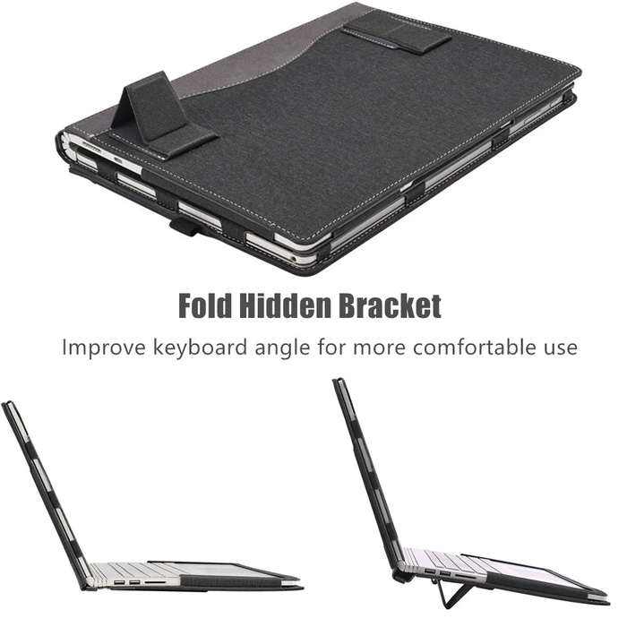 For Samsung Galaxy Book Flex 2020 13.3 Inch Leather Laptop Anti-Fall Protective Case With Stand(Dar