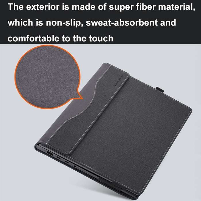 For Samsung Galaxy Book Flex 2020 13.3 Inch Leather Laptop Anti-Fall Protective Case With Stand(Dar