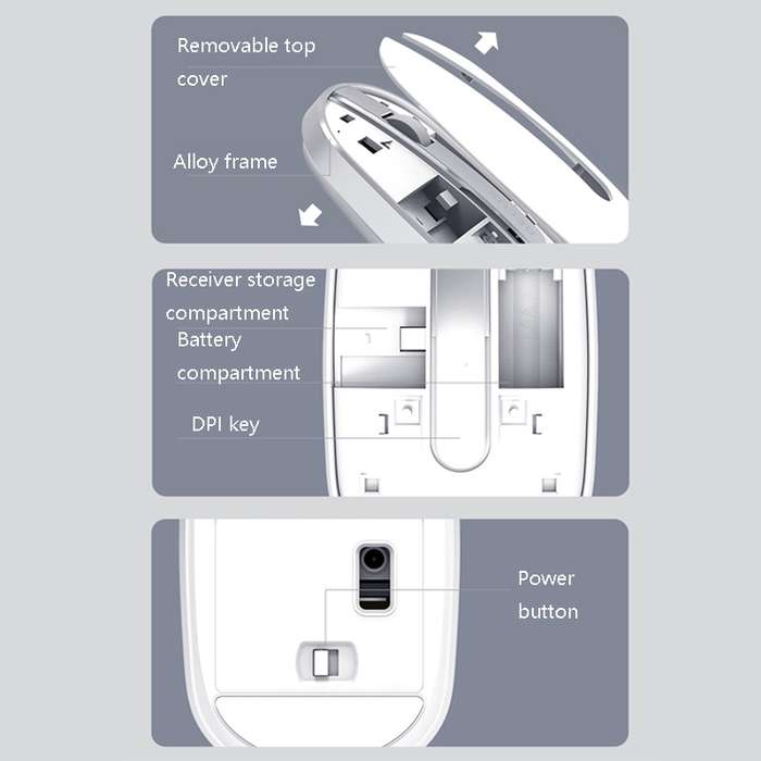 DELUX M326 4 Keys Wireless Silent Mouse Portable Laptop Mouse