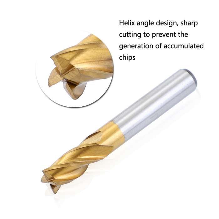 11 PCS/Set High-Speed Steel And Aluminum End Face Milling Cutter With Straight Shank Titanium-Plated