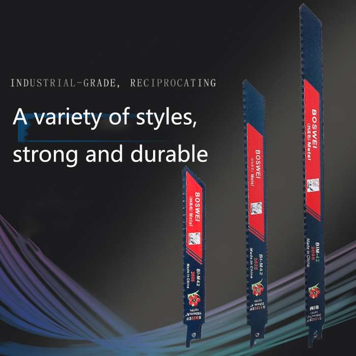 S922EF BOSWEI Hardcore Reciprocating Saw Strip Fine Teeth Saber Saw Blade Metal Plastic Wood Bimetal