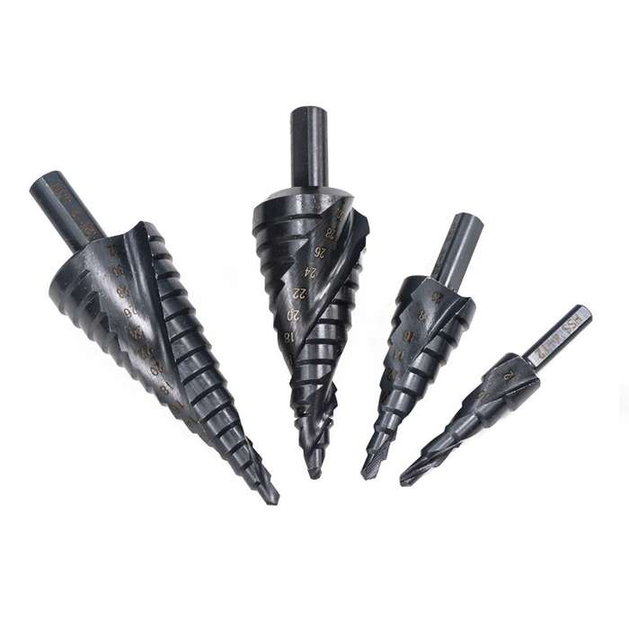 4-12mm Triangular Shank Spiral Flute Step Drill Bit