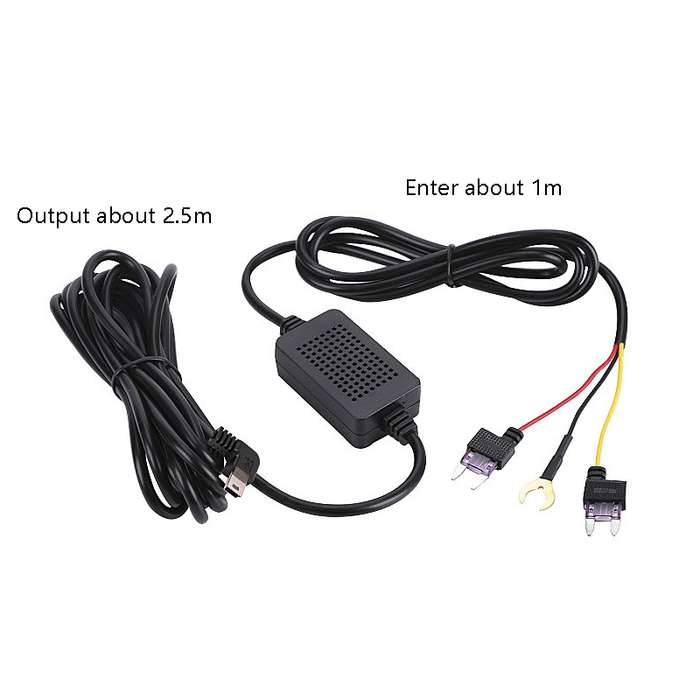H516 Recording Step-down Line Shrinkage Video Car Charger Line Parking Monitoring Three-Core Power C