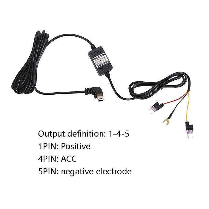 H516 Recording Step-down Line Shrinkage Video Car Charger Line Parking Monitoring Three-Core Power C
