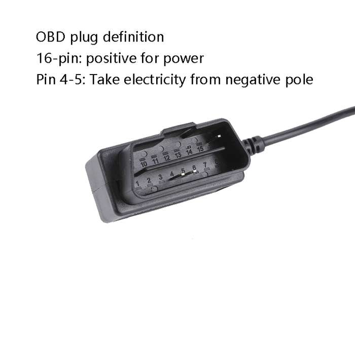 H508 OBD Car Charger Driving Recorder Power Cord 12/24V To 5V With Switch Low Pressure Protection Li