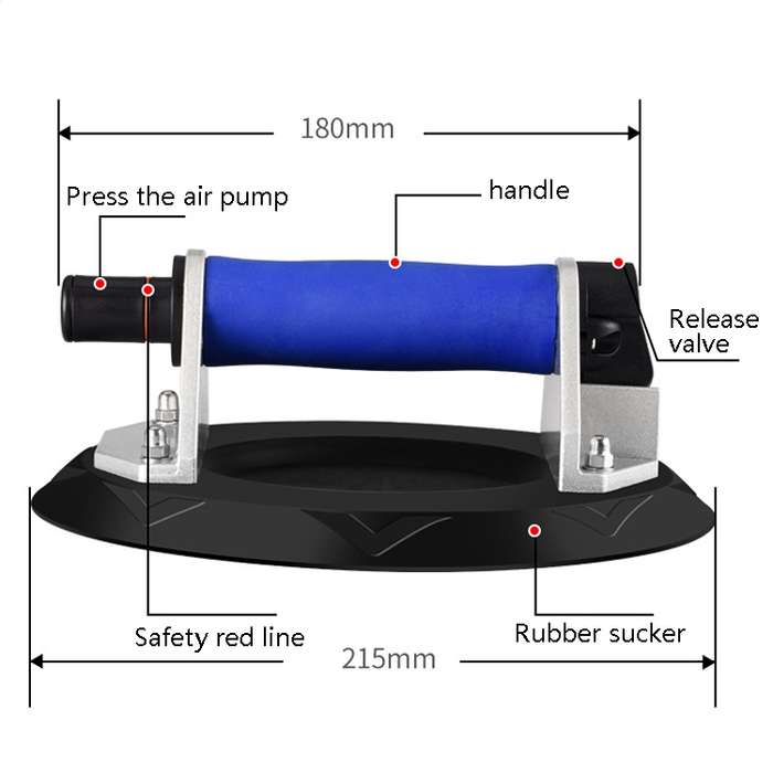 Vacuum Pumping Strong Suction Heavy-Duty Handling Suction Cup(Metal 8 inch Plastic Box)