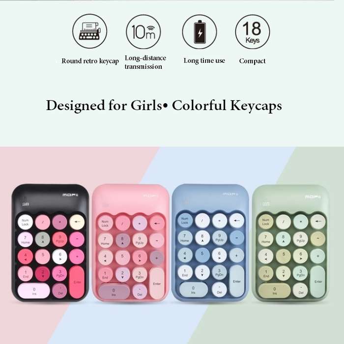 MOFii X910 2.4G 18 Keys 1600 DPI Wireless Numeric Keypad(Black)