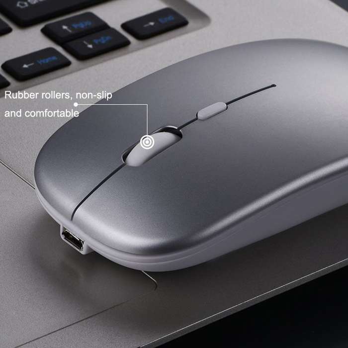 C7002 2400DPI 4 Keys Colorful Luminous Wireless Mouse, Color: 2.4G Silver Gray