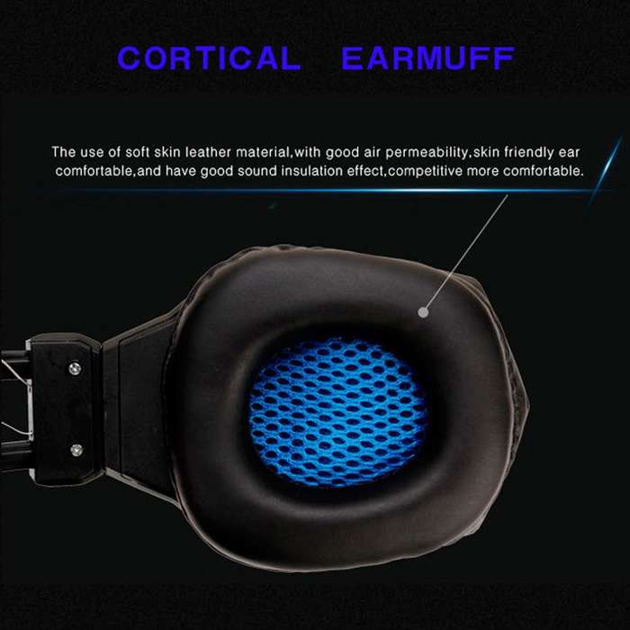 Soyto SY850MV Luminous Gaming Computer Headset For PC (White Blue)