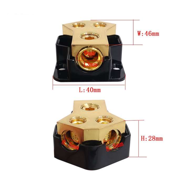 DB31 Car Audio Amplifier Modified Insurance 1 Point 2 Splitter, Specification: Copper