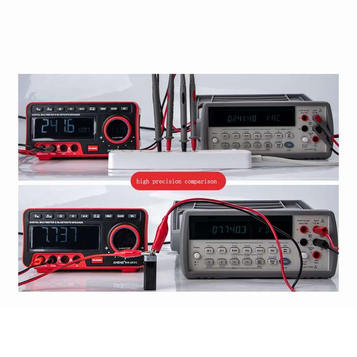 ANENG AN-888S Bluetooth Audio Display Voltage Current Multimeter, Standard No Battery(Black Red)