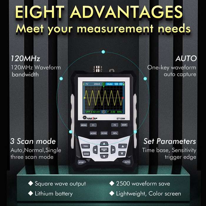 ET120M 120MHz Digital Color Simulation Oscilloscope