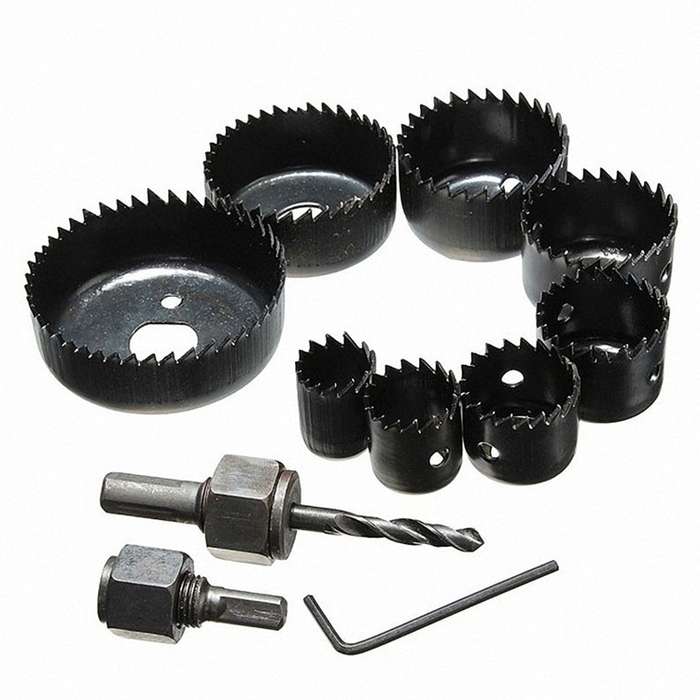 11 PCS / Set 11PCS Woodworking Hole 19-64mm Plaster Plate Ceiling Light Ceiling Eye Hole Saw