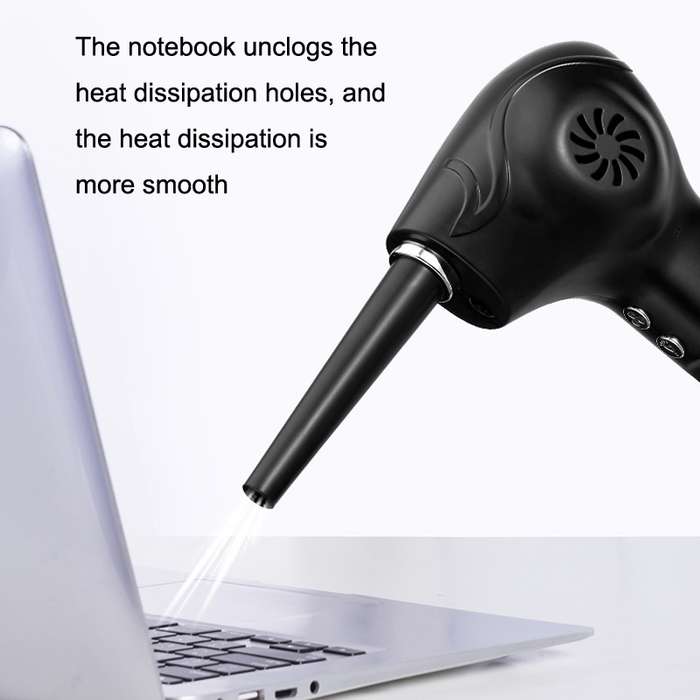 WD-1819 High Power USB Portable Computer Keyboard Duster, Battery Capacity: 6000mAh (Black)