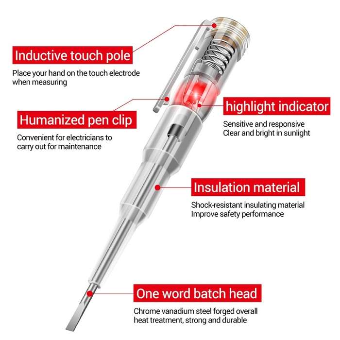 ANENG Multi-Function Induction High-Brightness Transparent Test Pen Screwdriver(B09)