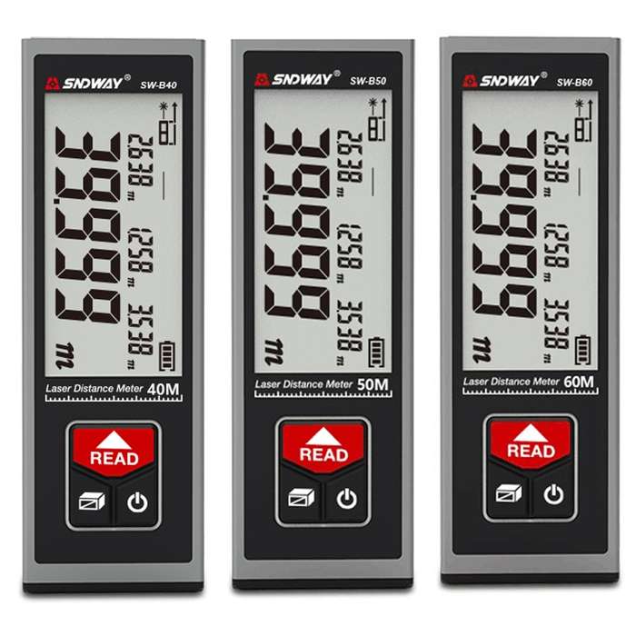 SNDWAY SW-BT40 Laser Rangefinder Infrared Measuring Ruler, Style: 40m Bluetooth Version