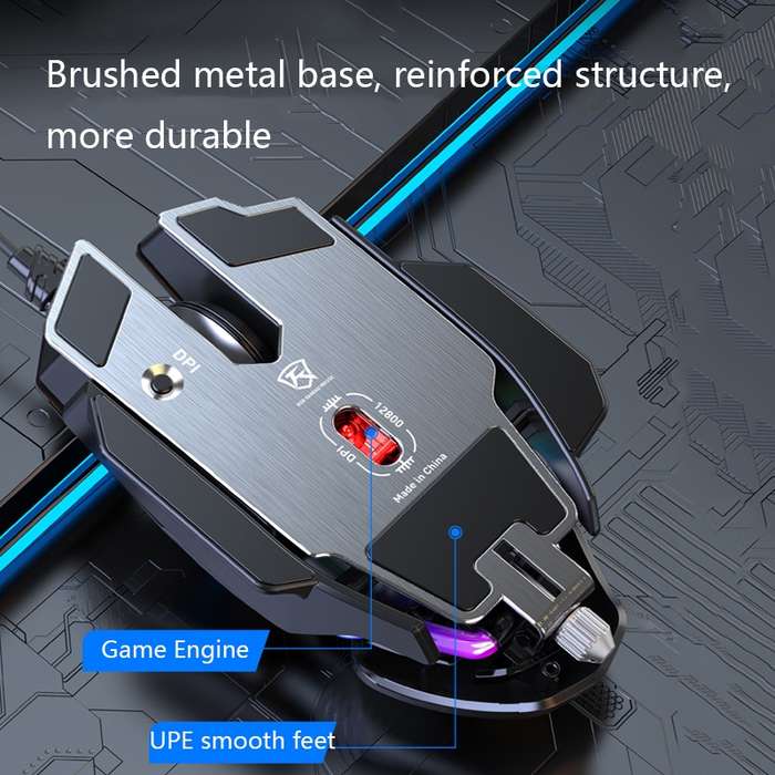 Y-FRUITFUL P3 6 Keys RGB Lighting Adjustable Wired Mouse(White)