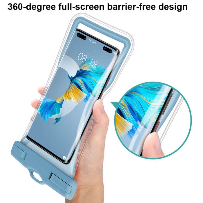 Small Waist Floating Airbag Mobile Phone Waterproof Bag TPU Mobile Phone Waterproof Bag(Blue)