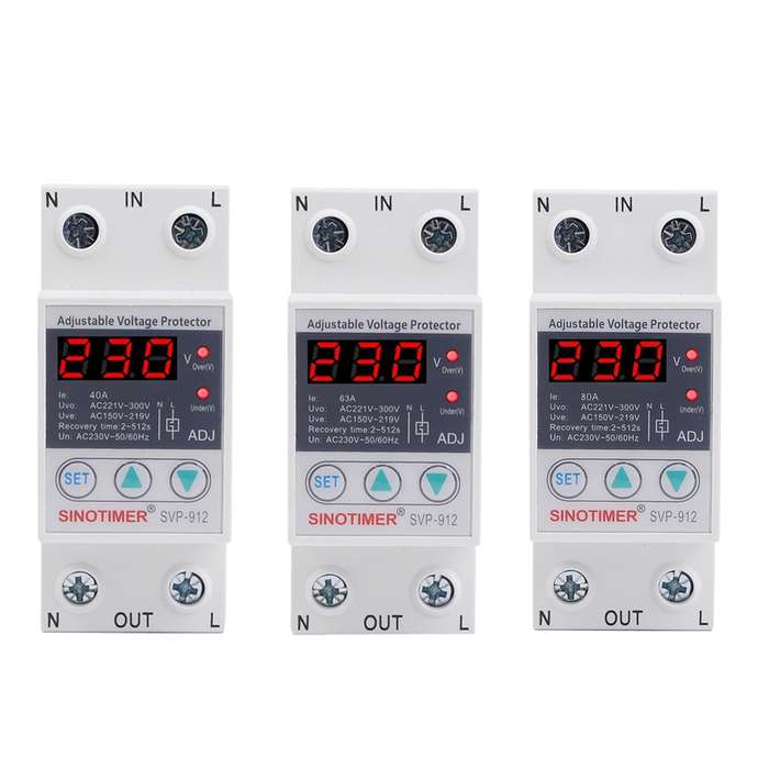 SINOTIMER SVP-912 Adjustable Self-resetting Intelligent Under-voltage Protector, Current: 63A