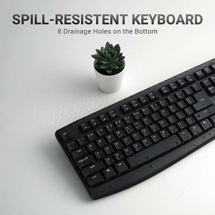 Rapoo X1800PRO 104 Keys Waterproof Multimedia Wireless Keyboard Mouse Set(Black)