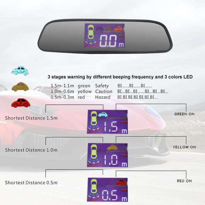 Wireless Radar with LED Display Automatic Alarm Reversing Assist(PZ314W)
