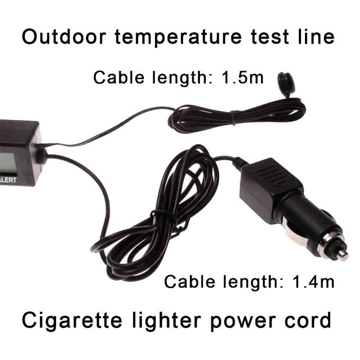 Car Inside And Outside Dual Temperature+Clock+Voltage LED Electronic Display(Orange+Blue)
