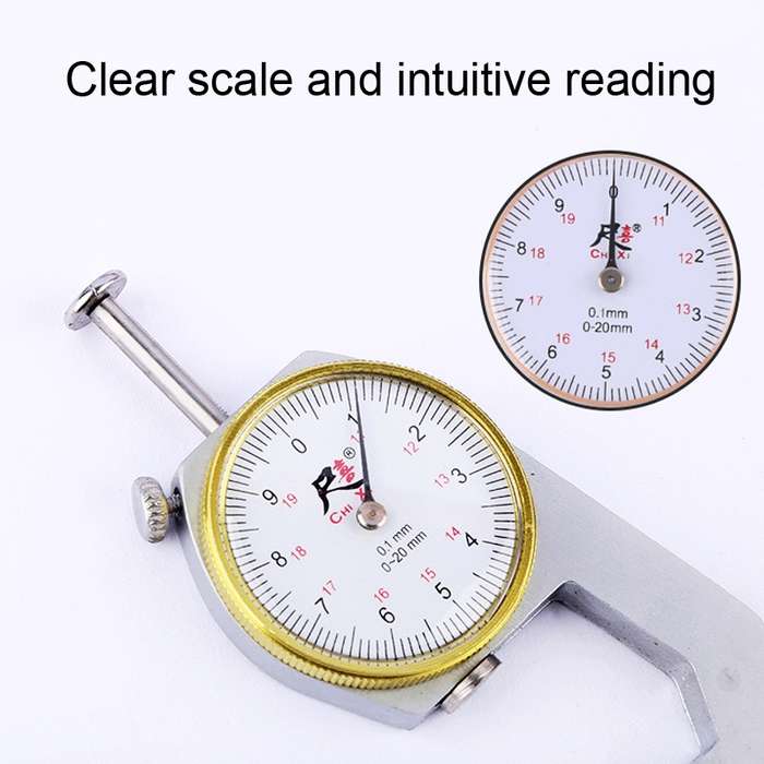 CHIXI Handheld Thickness Gauge Paper Thickness Gauge, Specification: Boutique 0-10mm Flat Head