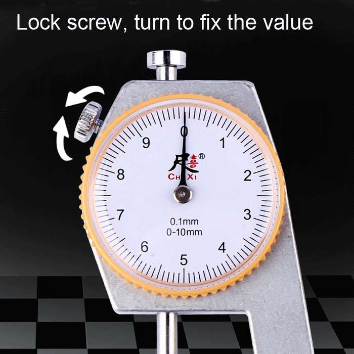 CHIXI Handheld Thickness Gauge Paper Thickness Gauge, Specification: Boutique 0-10mm Flat Head