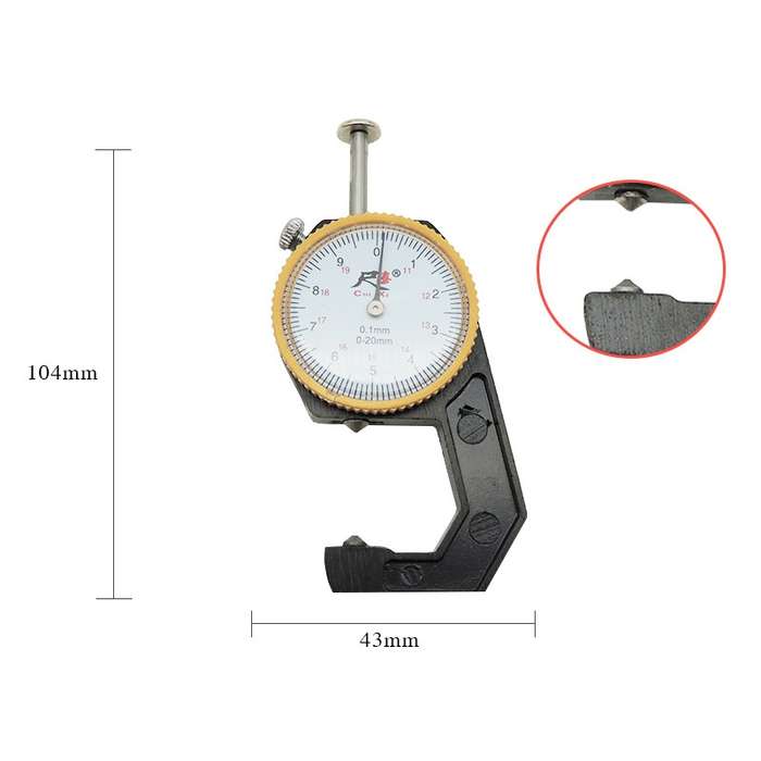CHIXI Handheld Thickness Gauge Paper Thickness Gauge, Specification: Ordinary 0-20mm Pointed Head