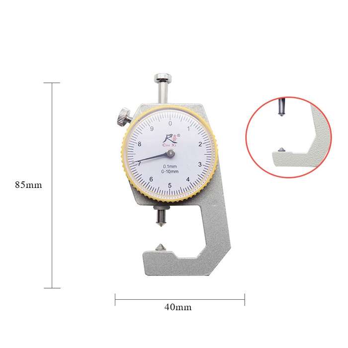 CHIXI Handheld Thickness Gauge Paper Thickness Gauge, Specification: Mid-range 0-10mm Pointed Head