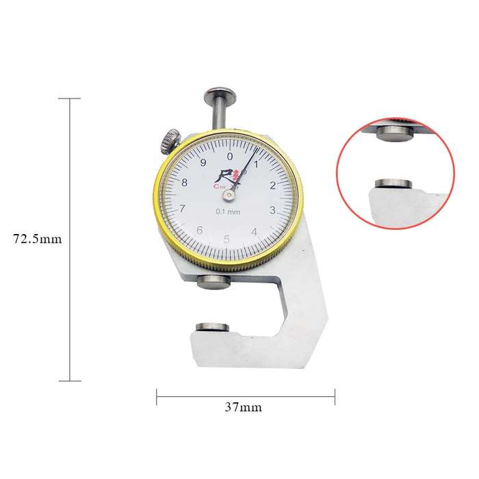 CHIXI Handheld Thickness Gauge Paper Thickness Gauge, Specification: Boutique 0-10mm Flat Head