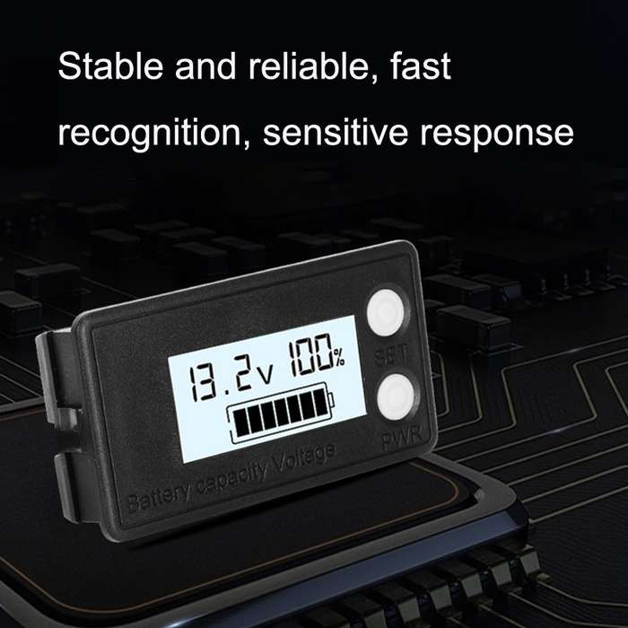 Waterproof LCD Two-wire Lead-acid Lithium Battery Digital Display Voltage Meter 8-100V (White)