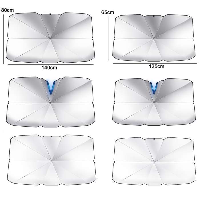 Car Windshield Telescopic Folding Thermal Insulation Parasol, Size: Large