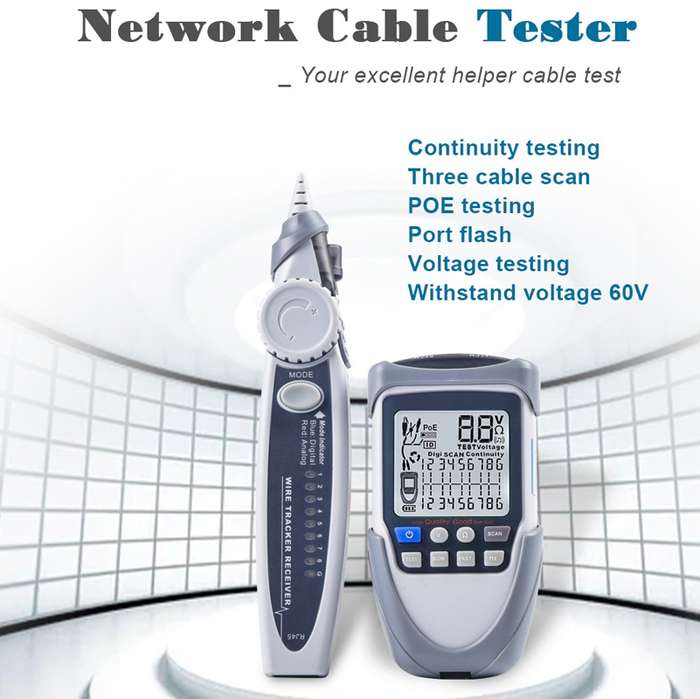ET613 Network Cable Tester Wire Tracker Battery Voltage POE Test Multi-function Cable Tester