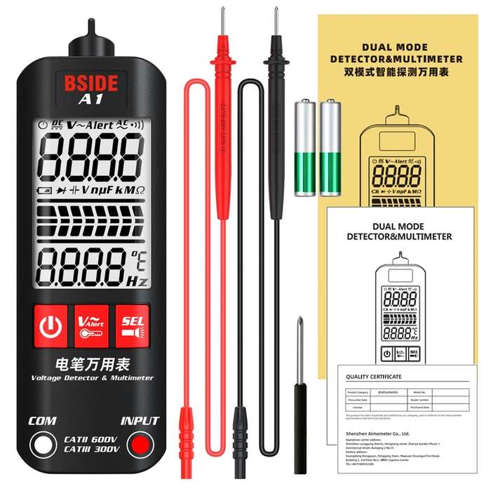 BSIDE A1 Dual Mode Smart Handheld High Precision Detection Electrician Voltage Multimeter Without Ba