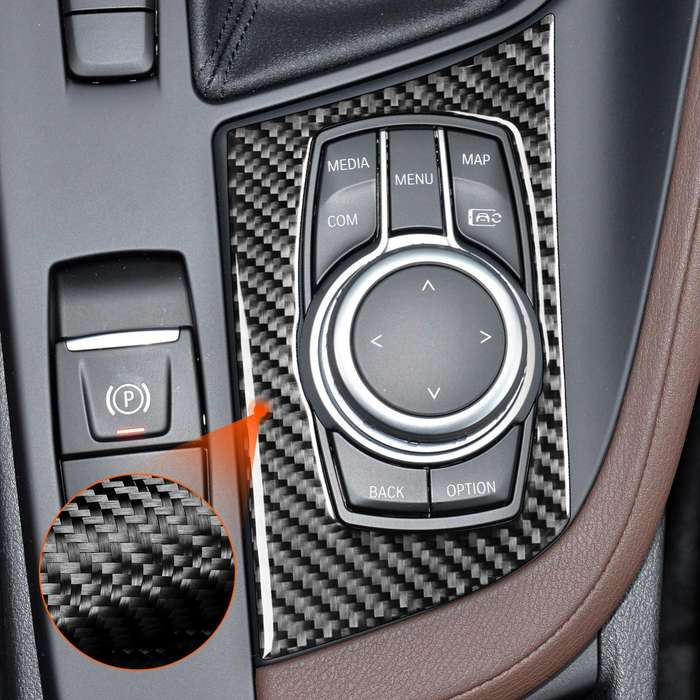 For BMW X1 F48/X2 F39 Left-Hand Drive Multimedia Knob Panel Sticker(Black)