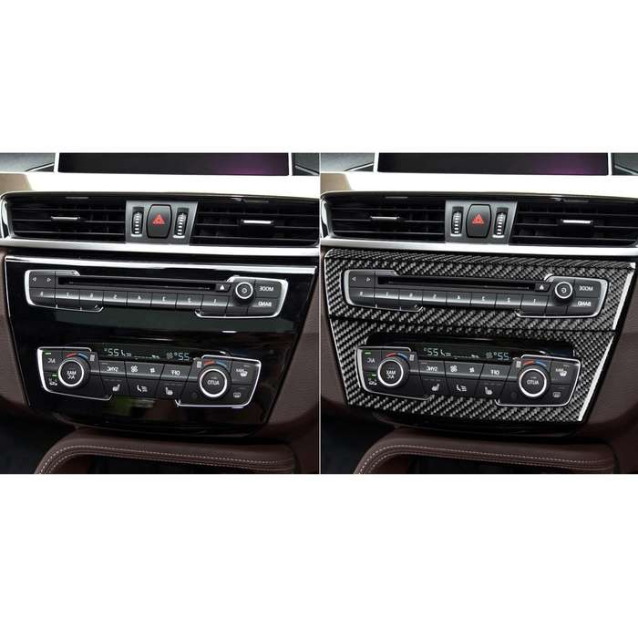 For BMW X1 F48/X2 F39 3pcs /Set Right-Hand Drive Radio + Air Conditioning Panel Sticker(Black)