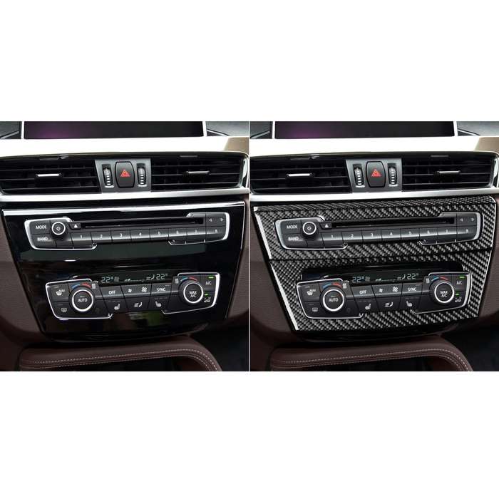 For BMW X1 F48/X2 F39 3pcs /Set Left-Hand Drive Radio + Air Conditioning Panel Sticker(Black)