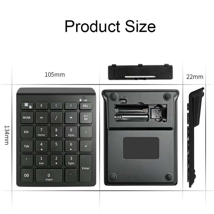 BT302 28 Keys Laptop Mini Wireless Keyboard, Spec: 2.4G (Gray)