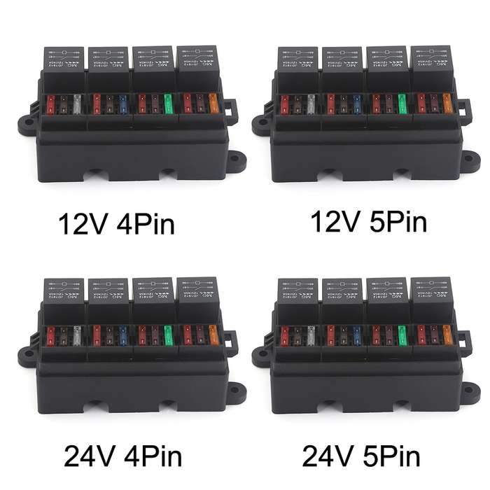 TF008-10 12V 5Pin Relay Car RV Radiography Sound Modified Electromagnetic Insurance Box