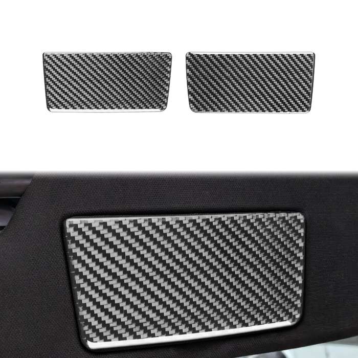For Chevrolet Corvette C8 2pcs /Set Vanity Mirror Panel Sticker(Black)