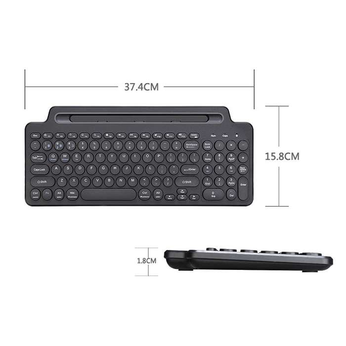 2.4G Bluetooth Wireless Keyboard With Card Slot Bracket No Touchpad