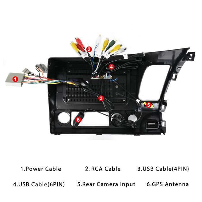 For Honda Civic 10.1 inch Android WiFi Navigation Machine, Style: Standard+12 Light Camera(2+32G)